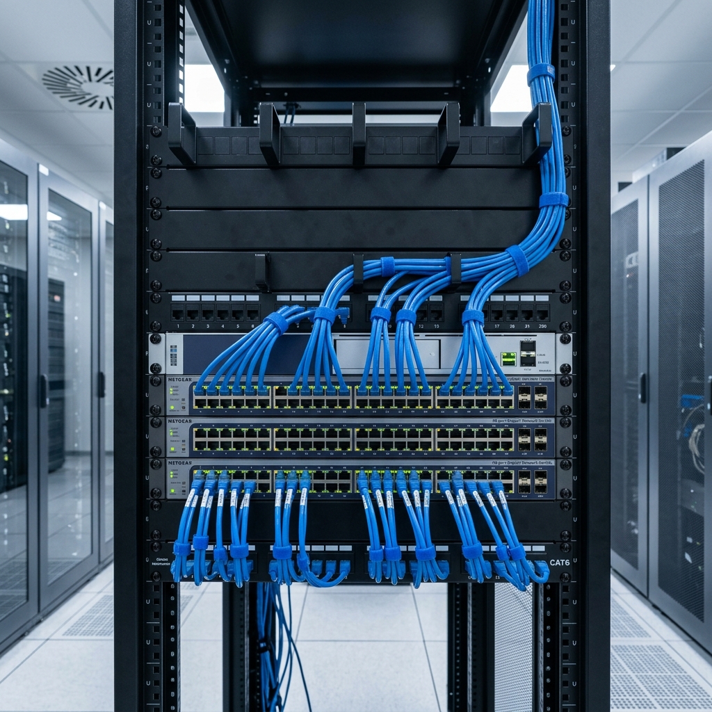 Structured LAN office network installation